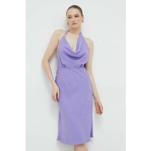 Elisabetta Franchi rochie culoarea violet, maxi, evazati imagine