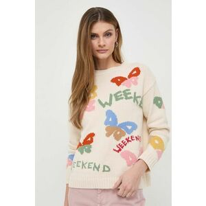 Weekend Max Mara pulover femei, culoarea bej imagine