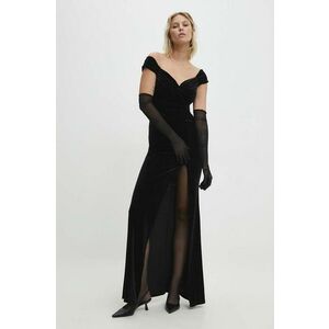 Answear Lab rochie de catifea culoarea negru, maxi, mulata imagine