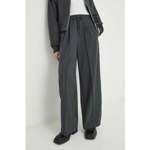 American Vintage pantaloni femei, culoarea gri, lat, high waist imagine