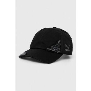 Puma șapcă de baseball din bumbac PUMA X SWAROVSKI culoarea negru, cu imprimeu imagine