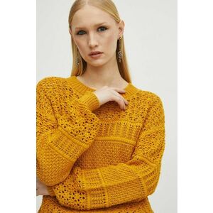 Medicine pulover femei, culoarea galben, light imagine