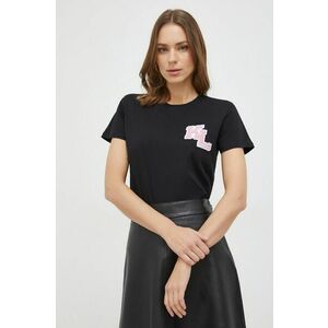 Karl Lagerfeld tricou din bumbac femei, culoarea negru imagine
