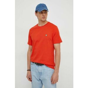 United Colors of Benetton tricou din bumbac barbati, culoarea rosu, neted imagine