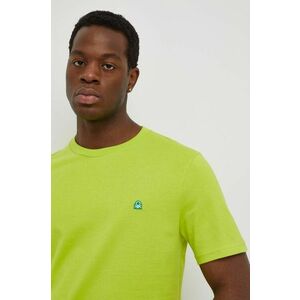 United Colors of Benetton tricou din bumbac barbati, culoarea verde, neted imagine