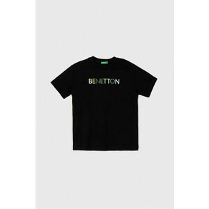 United Colors of Benetton tricou de bumbac pentru copii culoarea negru, cu imprimeu imagine