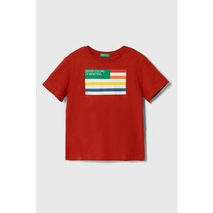 United Colors of Benetton tricou de bumbac pentru copii culoarea rosu, cu imprimeu imagine