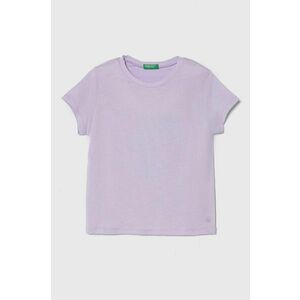 United Colors of Benetton tricou de bumbac pentru copii culoarea violet imagine