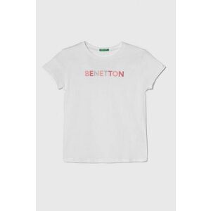 United Colors of Benetton tricou de bumbac pentru copii culoarea alb imagine