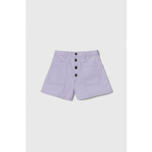 United Colors of Benetton pantaloni scurti din denim pentru copii culoarea violet, neted, talie reglabila imagine