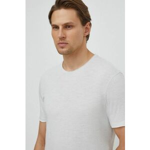Sisley tricou din bumbac barbati, culoarea gri, neted imagine