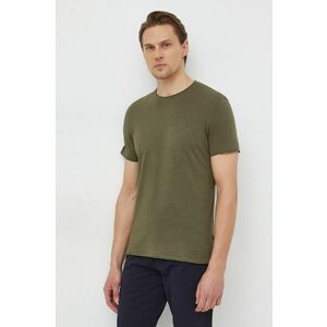 Sisley tricou din bumbac barbati, culoarea verde, neted imagine