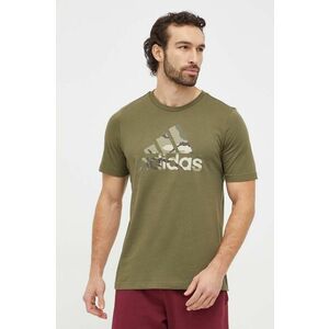 adidas tricou din bumbac barbati, culoarea verde, cu imprimeu imagine