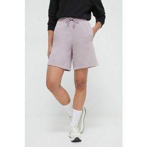 adidas pantaloni scurți femei, culoarea violet, uni, high waist IW3800 imagine