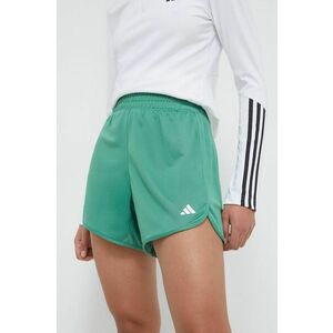 adidas Performance pantaloni scurți de antrenament Pacer culoarea verde, uni, high waist IR6236 imagine