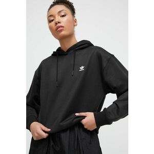 adidas Originals bluză femei, culoarea negru, cu glugă, uni IU2421 imagine