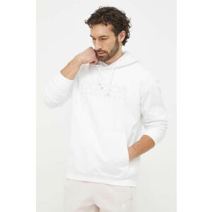adidas bluză bărbați, culoarea alb, cu glugă, cu imprimeu IW1206 imagine