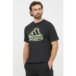 adidas tricou din bumbac bărbați, culoarea negru, cu imprimeu IM8300 imagine