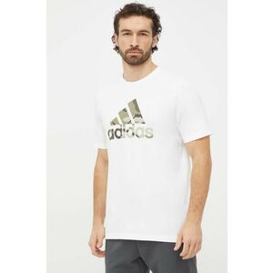 adidas tricou din bumbac bărbați, culoarea alb, cu imprimeu IN6472 imagine