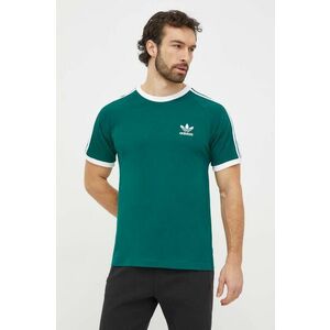 adidas Originals tricou din bumbac 3-Stripes Tee bărbați, culoarea verde, cu imprimeu, IM9387 imagine
