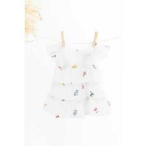 Tartine et Chocolat rochie din bumbac pentru bebeluși culoarea alb, mini, evazati imagine