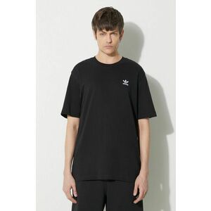 adidas Originals tricou din bumbac Essential Tee bărbați, culoarea negru, cu imprimeu, IR9690 imagine