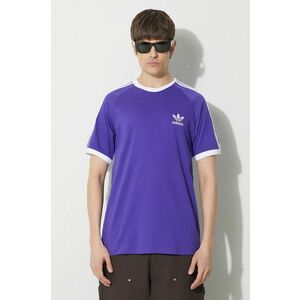 adidas Originals tricou din bumbac 3-Stripes Tee bărbați, culoarea violet, cu imprimeu, IM9394 imagine