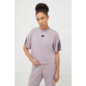 adidas tricou din bumbac femei, culoarea violet IS3613 imagine