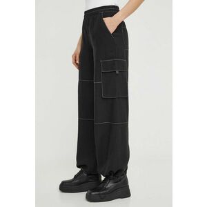 Résumé pantaloni femei, culoarea negru, drept, high waist imagine