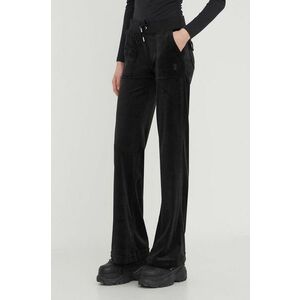 Juicy Couture pantaloni de trening din velur culoarea negru, neted imagine
