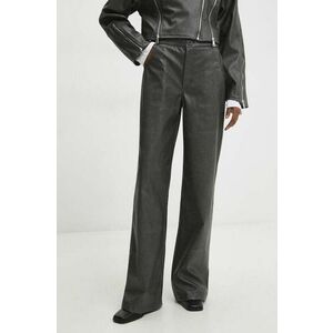 Answear Lab pantaloni femei, culoarea maro, lat, high waist imagine