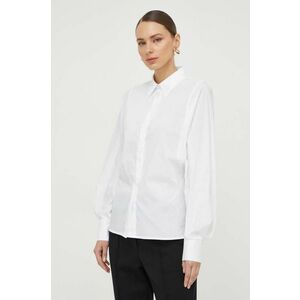 Liviana Conti cămașă femei, culoarea alb, cu guler clasic, regular F4SK69 imagine