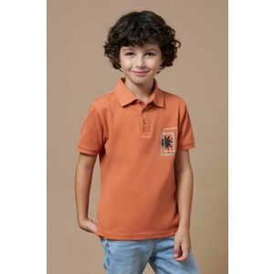 Mayoral tricouri polo din bumbac pentru copii culoarea portocaliu, cu imprimeu imagine