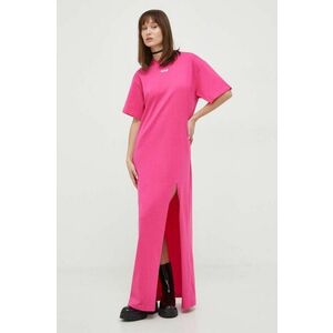 MSGM rochie din bumbac culoarea roz, maxi, oversize imagine