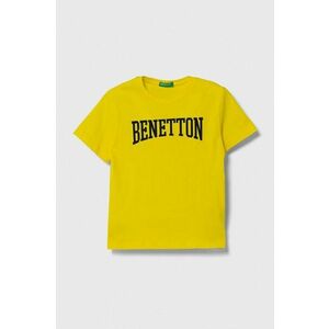 United Colors of Benetton tricou de bumbac pentru copii culoarea galben, cu imprimeu imagine