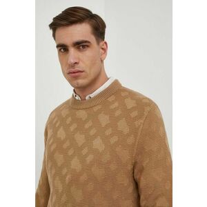 BOSS pulover de lână bărbați, culoarea bej, light 50506033 imagine