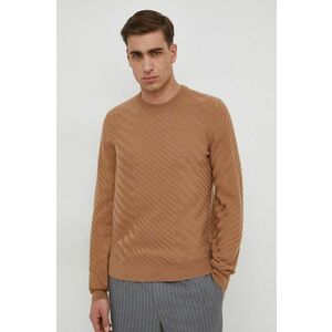BOSS pulover de lână bărbați, culoarea bej, light 50506035 imagine
