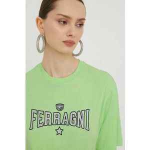 Chiara Ferragni tricou din bumbac femei, culoarea verde imagine