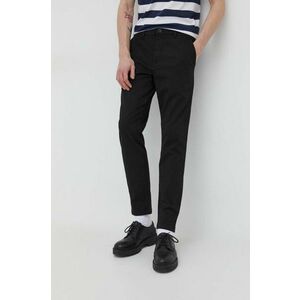 Solid pantaloni barbati, culoarea negru, drept imagine