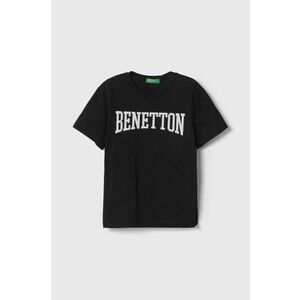 United Colors of Benetton tricou de bumbac pentru copii culoarea negru, cu imprimeu imagine