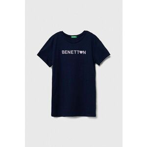 United Colors of Benetton tricou de bumbac pentru copii culoarea albastru marin imagine