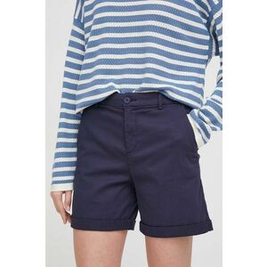United Colors of Benetton pantaloni scurti femei, culoarea albastru marin, neted, high waist imagine