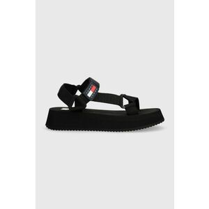Tommy Jeans sandale TJW EVA SANDAL femei, culoarea negru, cu platforma, EN0EN02466 imagine