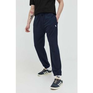 Abercrombie & Fitch pantaloni de trening culoarea albastru marin, neted imagine