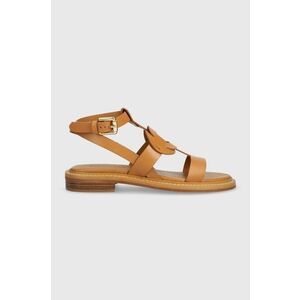 sandale de piele Loys femei, culoarea maro, SB42020A imagine