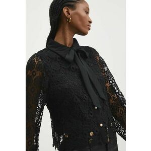 Answear Lab camasa femei, culoarea negru, cu guler clasic, regular imagine