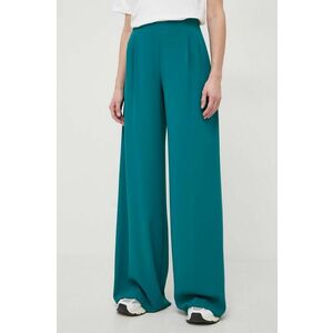 MAX&Co. pantaloni femei, culoarea verde, drept, high waist 2416130000000 imagine