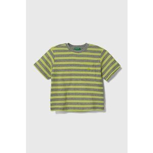 United Colors of Benetton tricou de bumbac pentru copii culoarea gri, modelator imagine