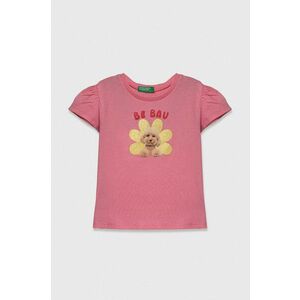 United Colors of Benetton tricou de bumbac pentru copii culoarea roz imagine