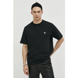 Abercrombie & Fitch tricou din bumbac barbati, culoarea negru, cu imprimeu imagine